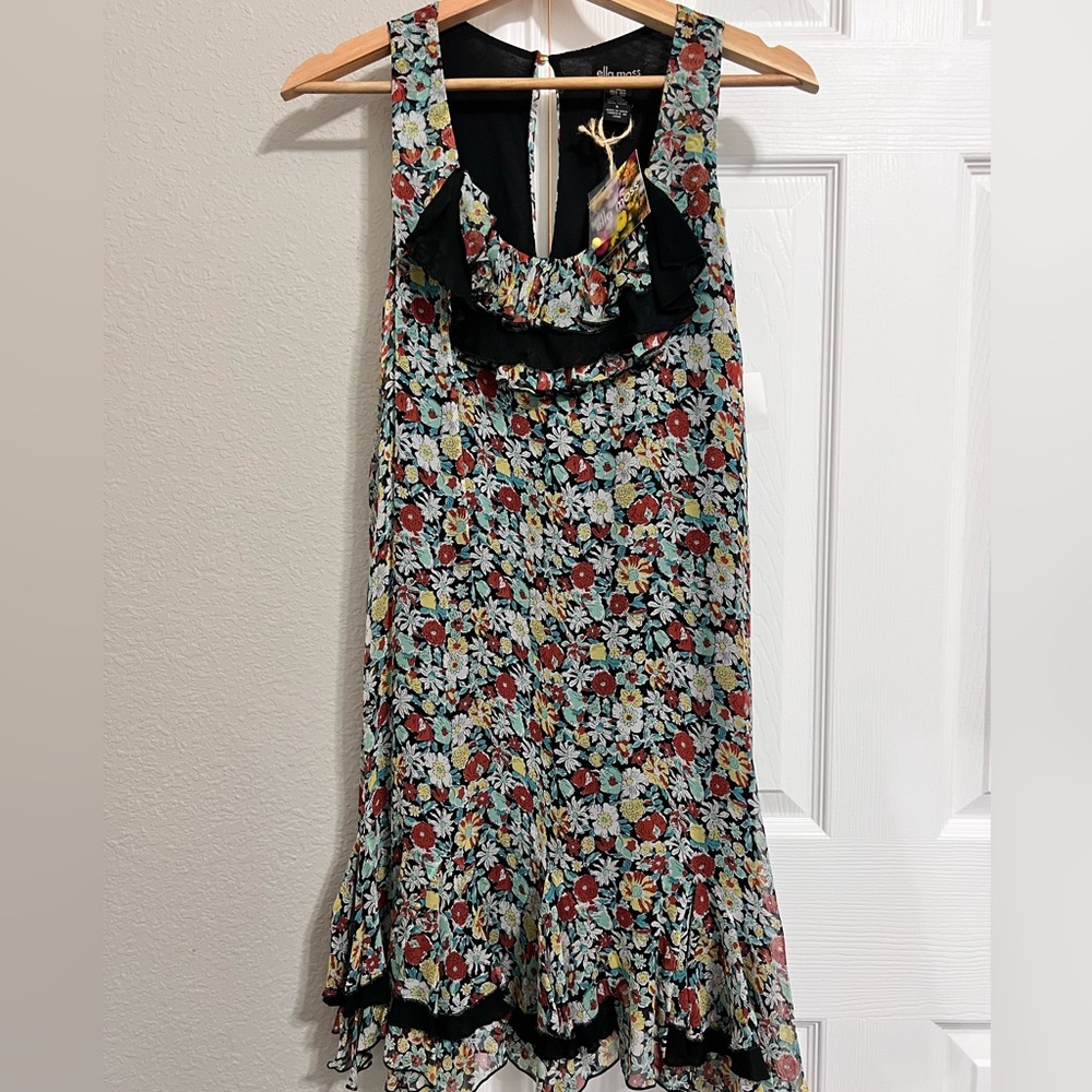 Ella Miss Floral Dress - Black - Small S